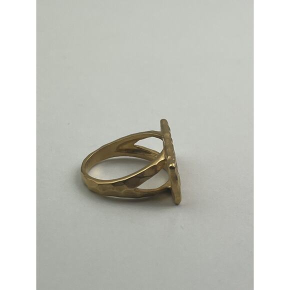 Satya Textured Gold Tone Tree Branch Ring Size 7 - Picture 4 of 10